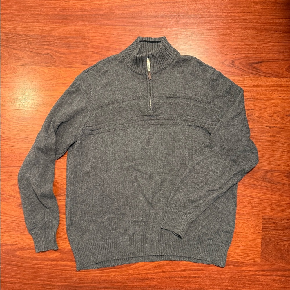 Dockers Men's Charcoal Quarter Zip Pull Over